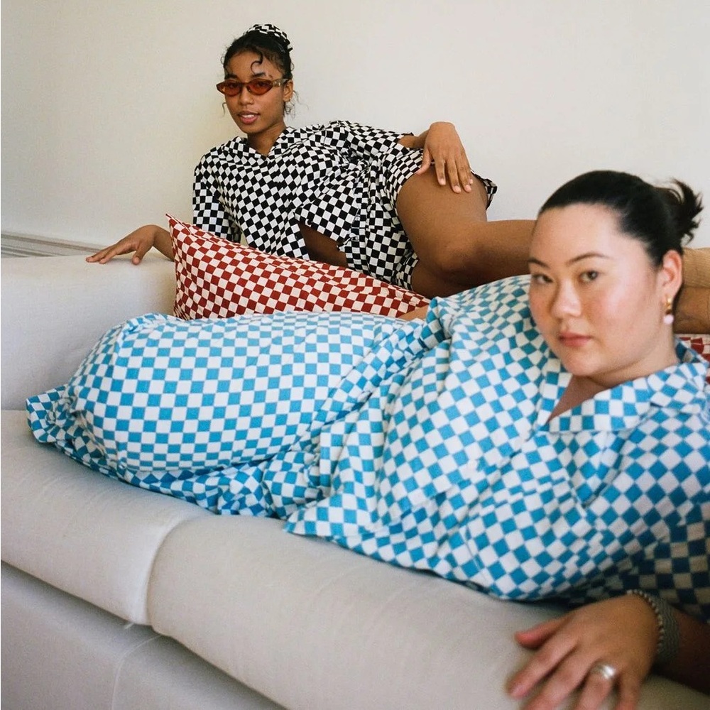 WRAY Short Lounge Set in Spice Check - XS